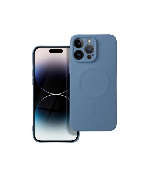Husa iPhone 14 Pro, Magsafe, Protectie Camera, Microfibra La Interior, Albastru